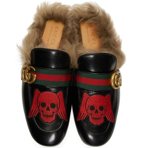 Gucci Other - Gucci Black Skull New Princetown Loafers